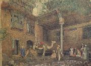John Frederichk Lewis RA Courtyard of the Painter's House (mk46) oil painting